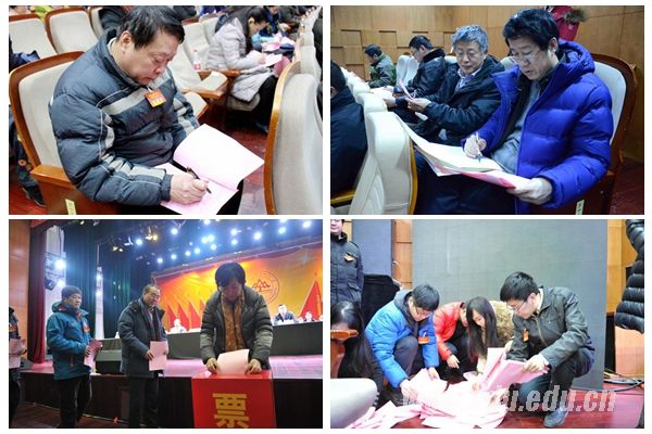 对工会经审委员会、工委会、教代会执委会成员进行投票选举